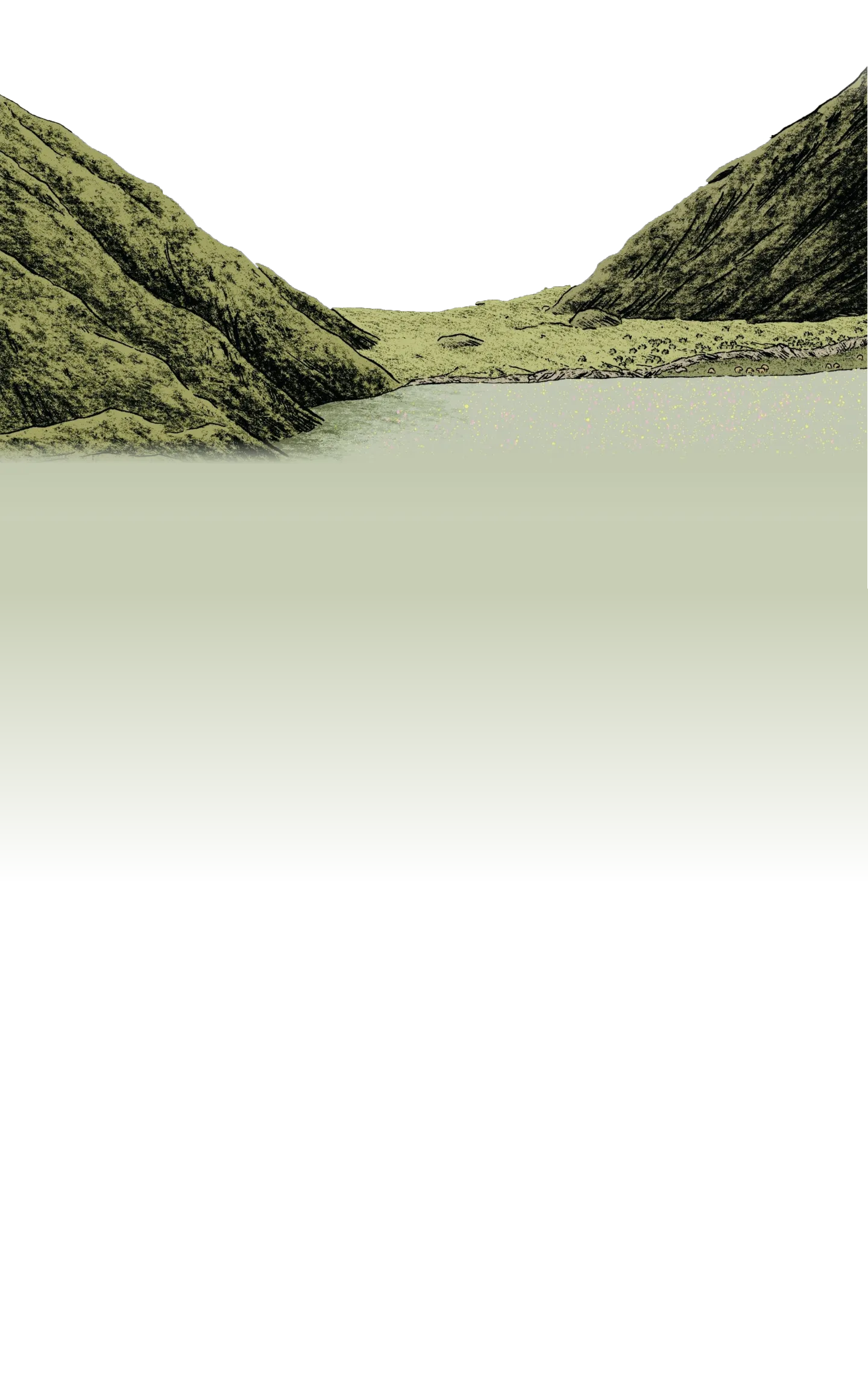 Montagnes, lac et ciel